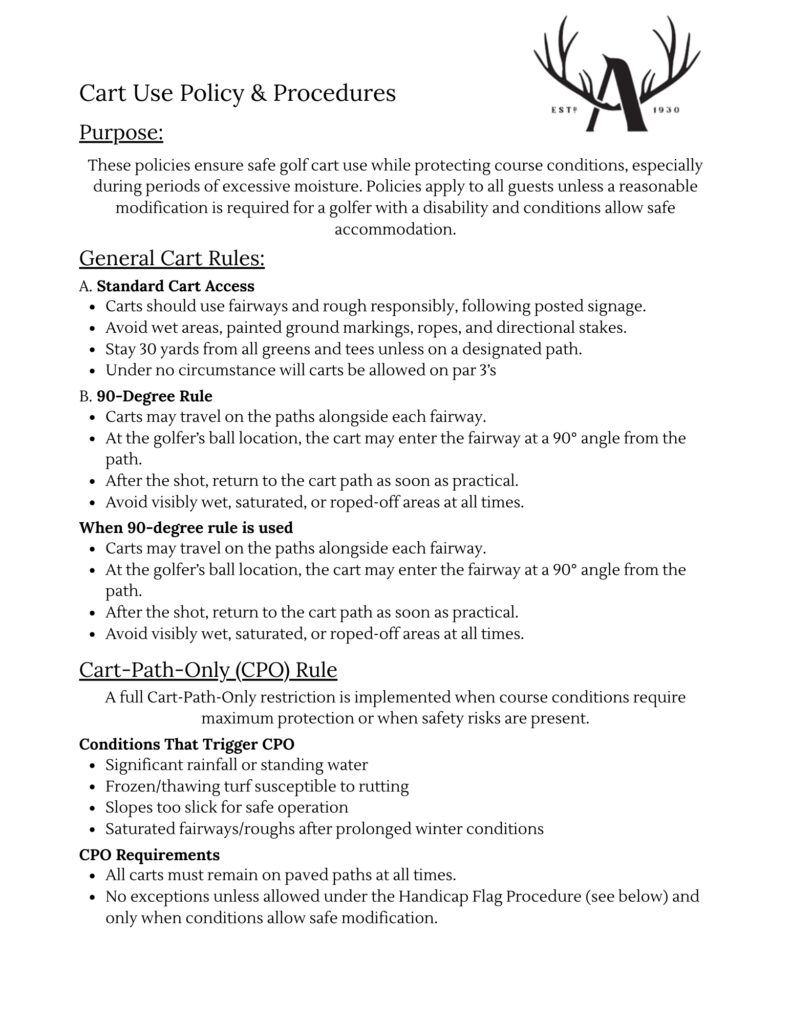 Cart Use Policy & Procedures